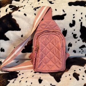 Quilted Pink Crossbody Bag